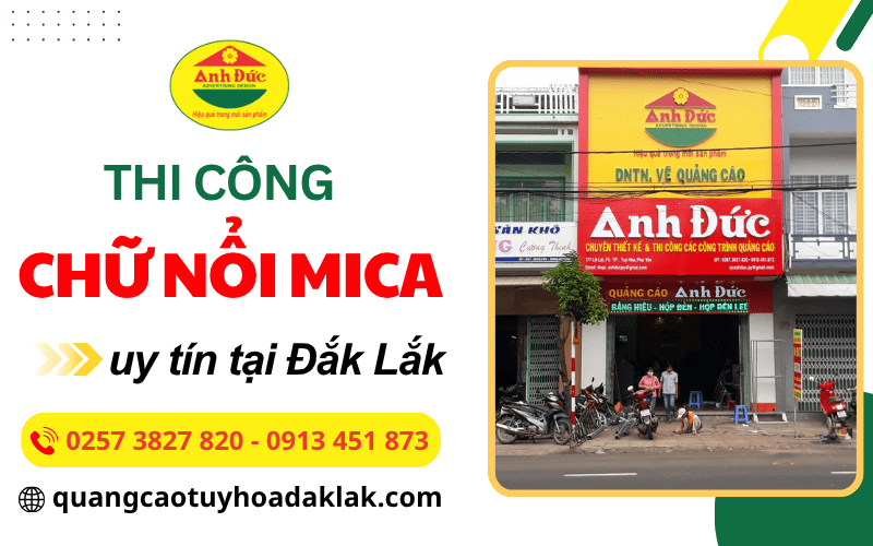 thi công chữ nổi mica