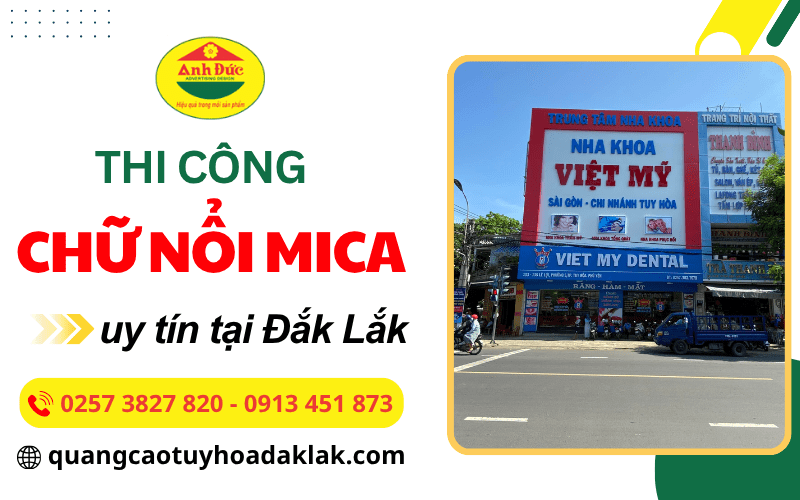 thi công chữ nổi mica