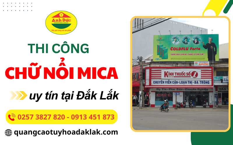 thi công chữ nổi mica