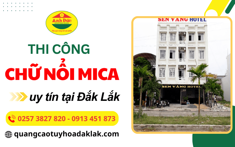 thi công chữ nổi mica