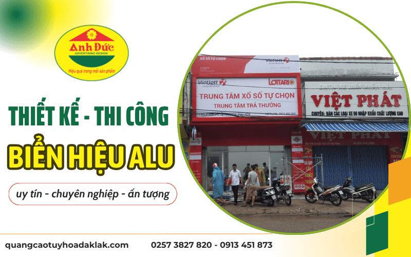 thiết kế thi công biển hiệu Alu