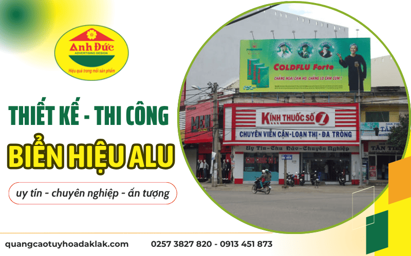 thiết kế thi công biển hiệu Alu