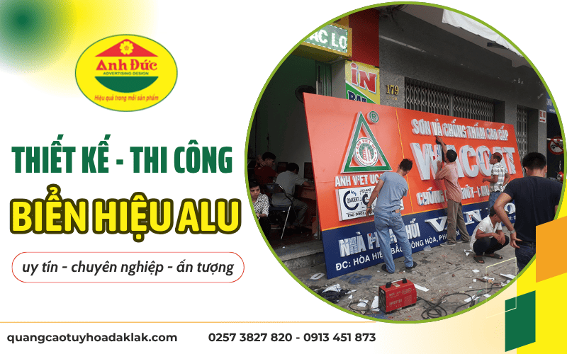 thiết kế thi công biển hiệu Alu