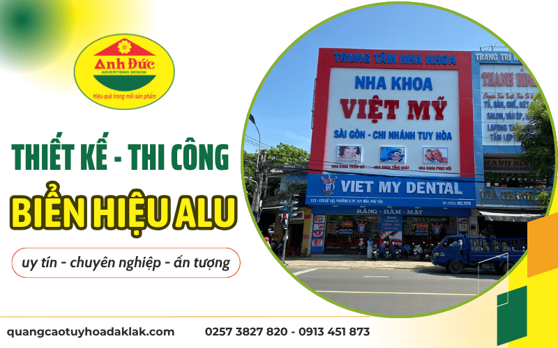 thiết kế thi công biển hiệu Alu